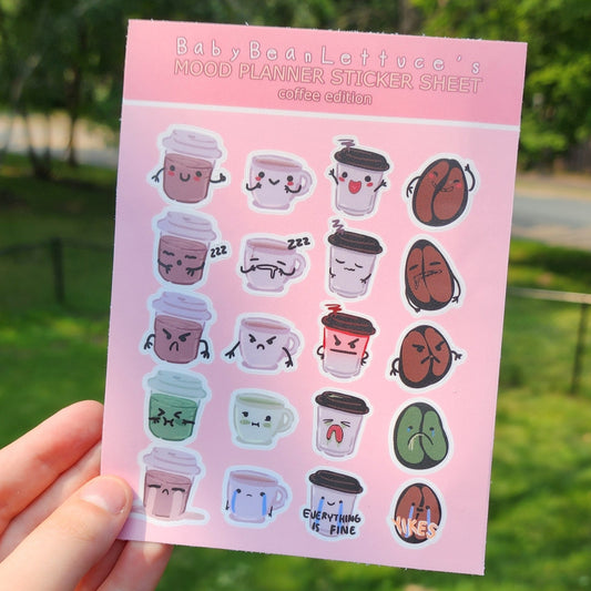 Mood Sticker Sheet - Coffee Edition - BabyBeanLettuce