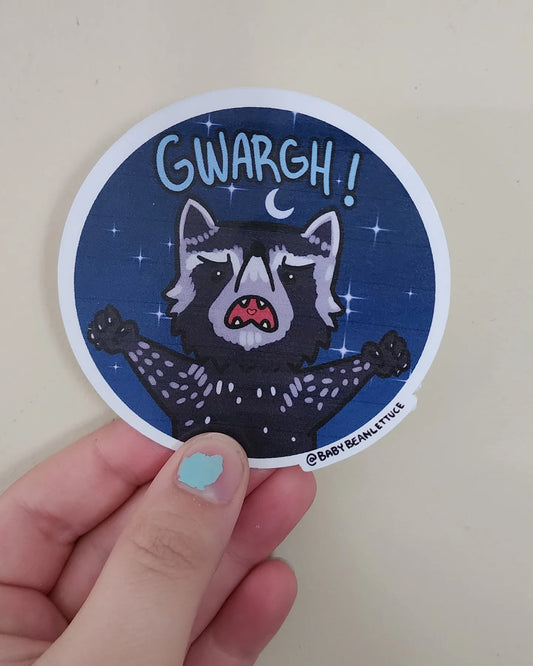 Gwargh! Raccoon Sticker - BabyBeanLettuce