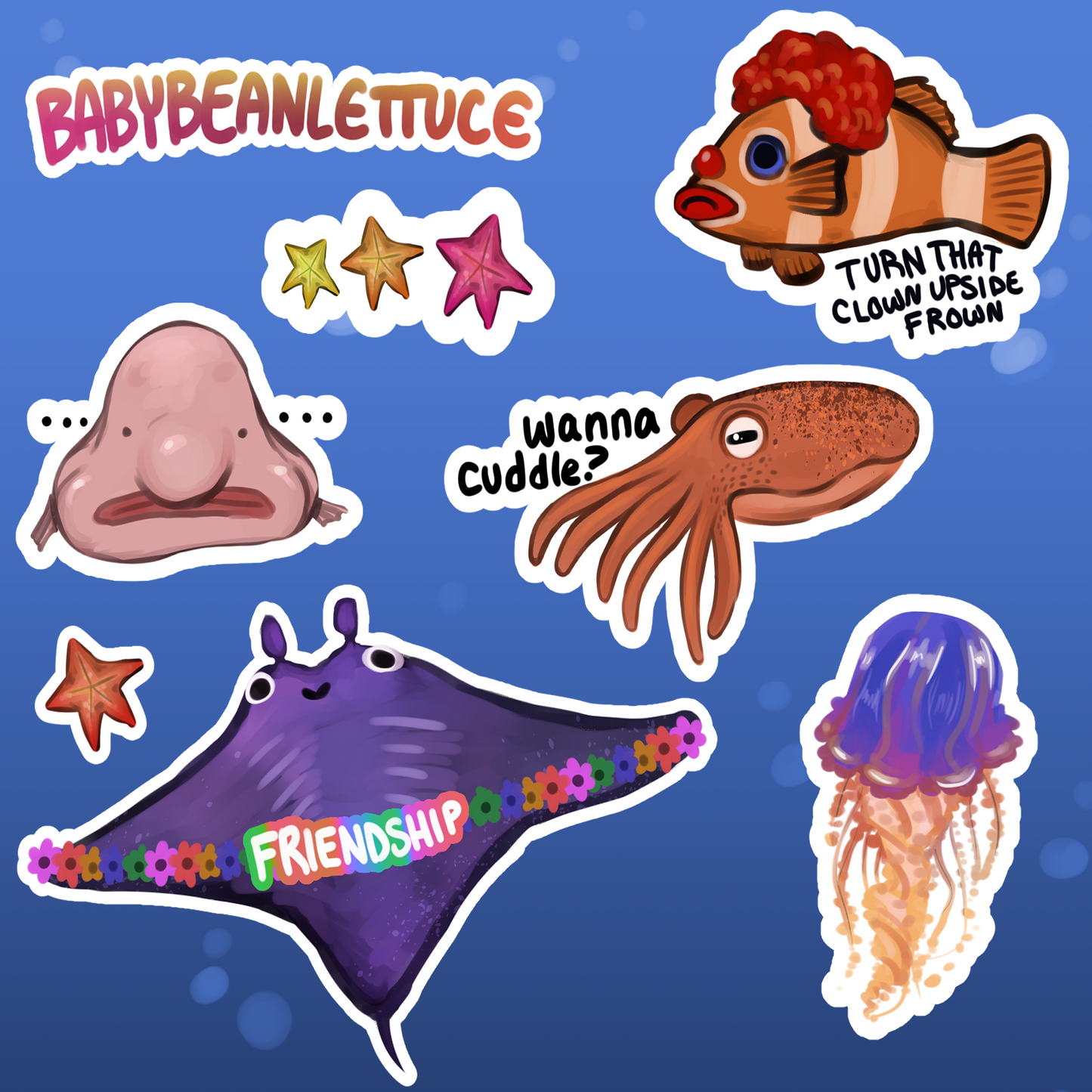 Underwater Friends Sticker Pack - BabyBeanLettuce